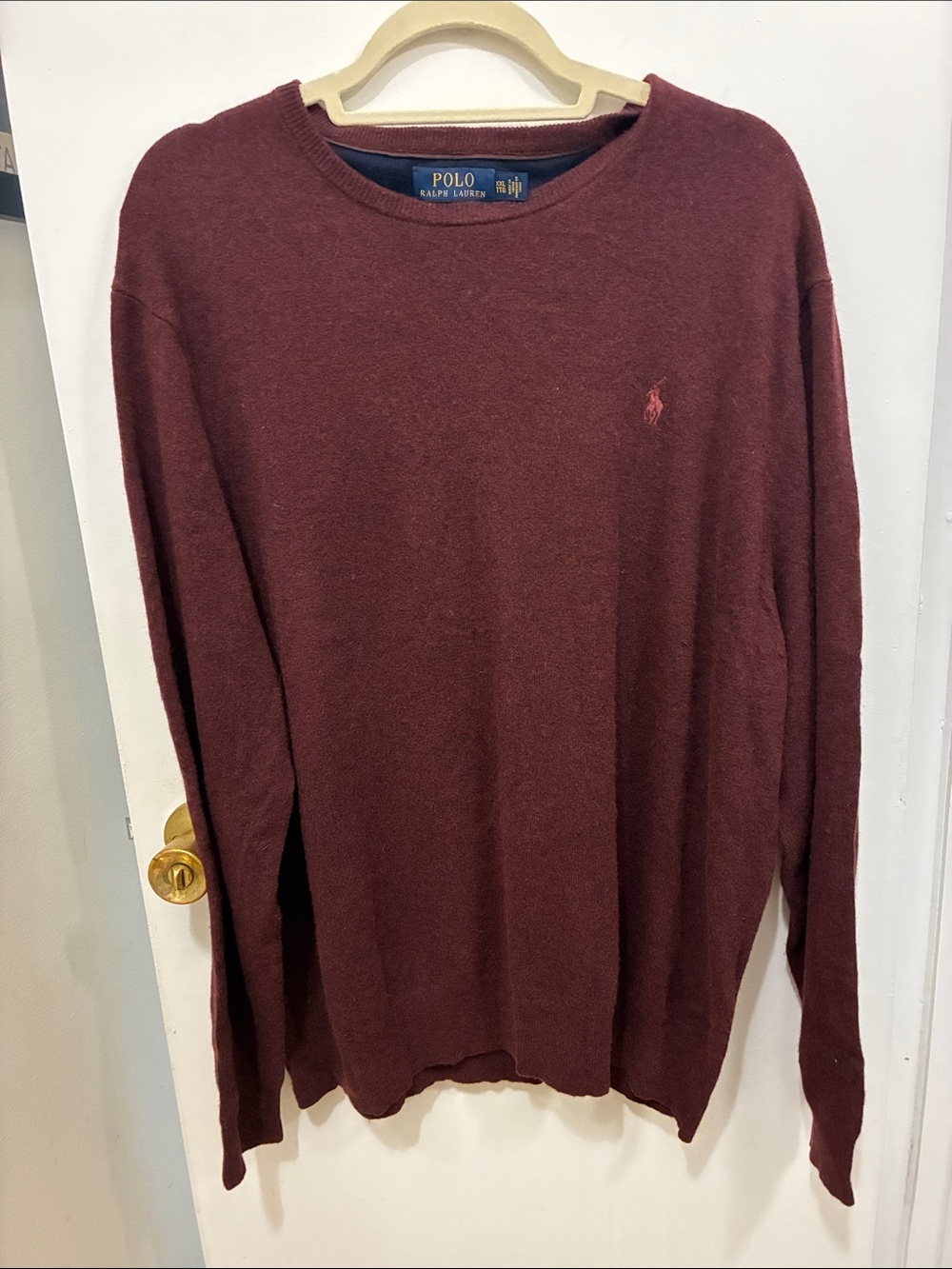 Polo Ralph Lauren Men’s Crewneck Sweater 100% Cashmere Burgundy Old Money Preppy